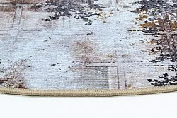 Kruhový koberec - Kvety (čierny/hnedý/biely)