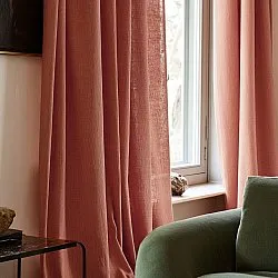 Záclony - Záclona z ľanu Luana (červená)