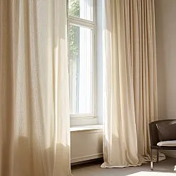 Záclony - Ľanová záclona Andrada (hnedá)