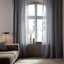 Záclony - Záclona z ľanu Cosmina (tmavošedá)