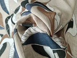 Záclony - Bavlnená záclona - Amalie (šedý/modrý)