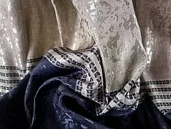 Záclona - Ayla (modrá/čierna)