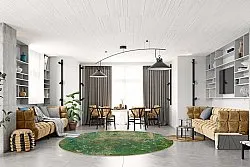 Kruhový koberec - Povoa (zelený)