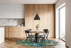 Kruhový koberec - Mira (žltá-modrá)