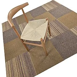 Koberec - Almeria Textilné dlaždice 24 ks. (hnedé nepravidelné pruhy)