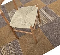 Koberec - Almeria Textilné dlaždice 24 ks. (hnedé nepravidelné pruhy)