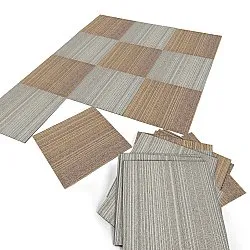 Koberec - Almeria Textilné dlaždice 24 ks. (hnedé nepravidelné pruhy)