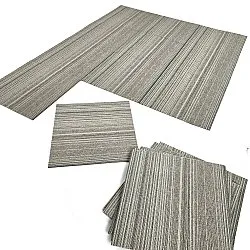 Koberec - Almeria Textilné dlaždice 24 ks. (šedé nepravidelné pruhy)