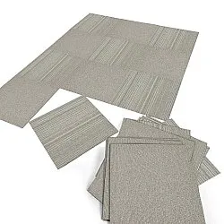 Koberec - Almeria Textilné dlaždice 24 ks. (šedé nepravidelné pruhy)