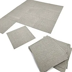 Koberec - Almeria Textilné dlaždice 24 ks. (šedé pruhy)