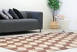 Vlnený koberec - Floriáda (béžový/hnedý)