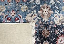 Kruhový koberec - Bouhjar (tmavomodrý/multikolórový)