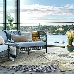 Kruhový koberec - Indoor/Outdoor Havana (tmavomodrá/multi)