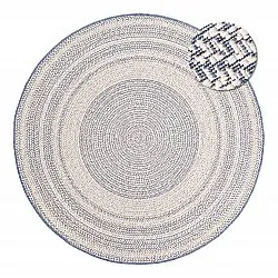 Rund matta - Indoor/Outdoor Angus (blå)