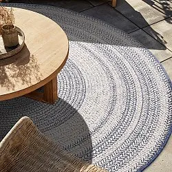 Rund matta - Indoor/Outdoor Angus (blå)