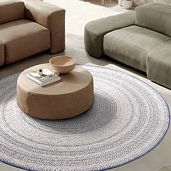 Rund matta - Indoor/Outdoor Angus (blå)