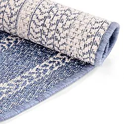 Rund matta - Indoor/Outdoor Angus (blå)