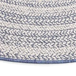 Rund matta - Indoor/Outdoor Angus (blå)