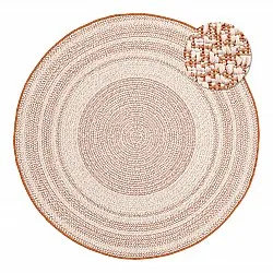 Rund matta - Indoor/Outdoor Angus (röd)