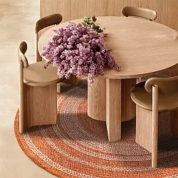 Rund matta - Indoor/Outdoor Angus (röd)