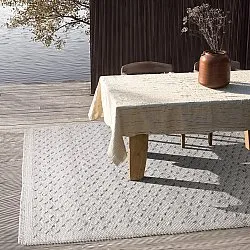 Koberec na vnútorné a vonkajšie použitie - Todi Wool Look (sivá/béžová)