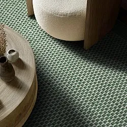 Koberec na vnútorné a vonkajšie použitie - Coastal Wool Look (zelená/biela)