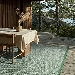 Koberec na vnútorné a vonkajšie použitie - Coastal Wool Look (zelená/biela)