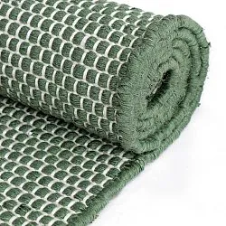 Koberec na vnútorné a vonkajšie použitie - Coastal Wool Look (zelená/biela)