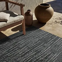 Koberec na vnútorné a vonkajšie použitie - Ragusa (čierna/krémová)