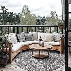 Kruhový koberec - Brussels Diamond (šedý)