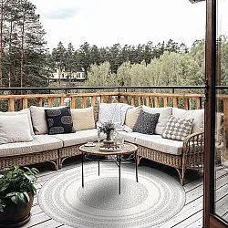 Kruhový koberec - Indoor/Outdoor Angus (šedý)