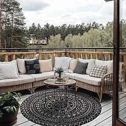 Kruhový koberec - Brussels Diamond (čierny)