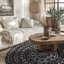 Kruhový koberec - Brussels Diamond (čierny)