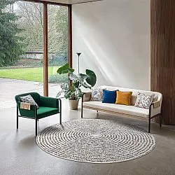 Kruhový koberec - Brussels Swirl (šedý)