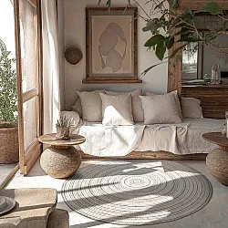 Kruhový koberec - Brussels Weave (šedý)