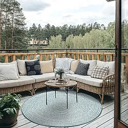 Kruhový koberec - Ferragudo (zelený)