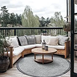 Kruhový koberec - Monsaraz (čierny)