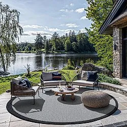 Kruhový koberec - Sortelha (čierny)