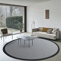 Kruhový koberec - Sortelha (čierny)