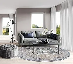 Kruhový koberec - Denizli (modrý)