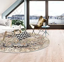 Kruhový koberec - Bouhjar (béžový/multicolor)