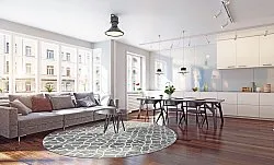 Kruhový koberec - Draham (šedý)