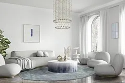 Koberec okrúhly - Jodhpur Špeciálna luxusná edícia (modrá/sivá)