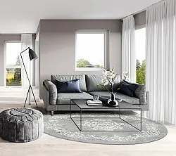 Kruhový koberec - Santi (šedá/biela)