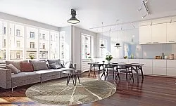 Kruhový koberec - Lagos (béžový)