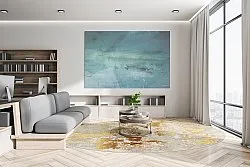 Kruhový koberec - Elena (béžová/zlatá)