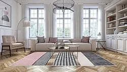 Koberec Wilton - Esme (ružový/multicolor)