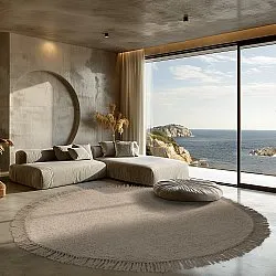 Kolo koberce - Alba Natural Cotton Shaggy (béžová)