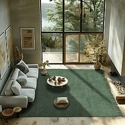 Koberce s dlhým vlasom - Alba Natural Cotton Shaggy (zelená)