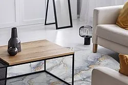 Kruhový koberec - Genova (šedý/biely/zlatý)